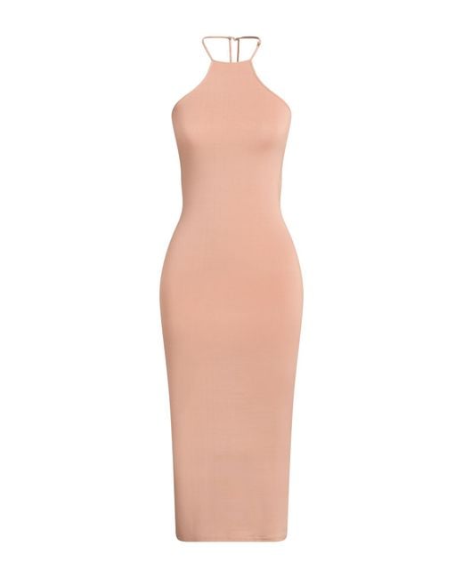 Amiri White Blush Midi Dress Viscose, Elastane