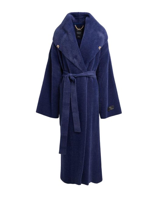 Elisabetta Franchi Blue Shearling & Teddy