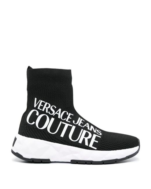 Versace Black Sock-Sneakers mit Logo-Print