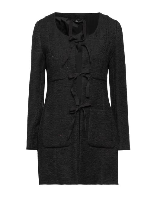 Carla G Black Overcoat & Trench Coat
