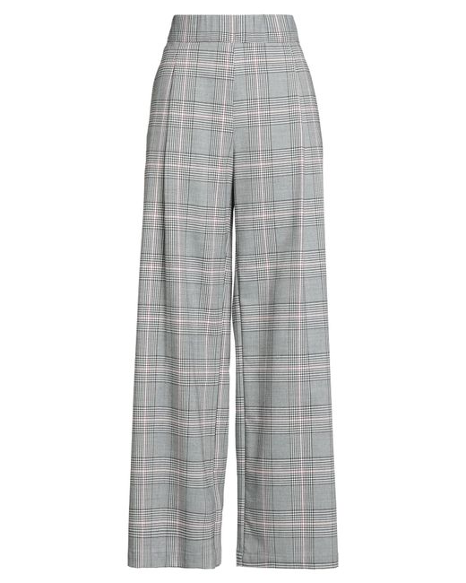 Semicouture Gray Pants Polyester, Virgin Wool, Elastane