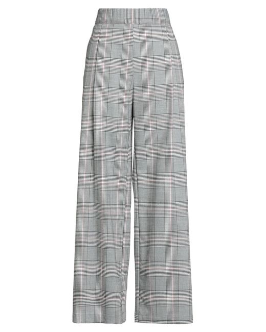 Semicouture Gray Pants Polyester, Virgin Wool, Elastane