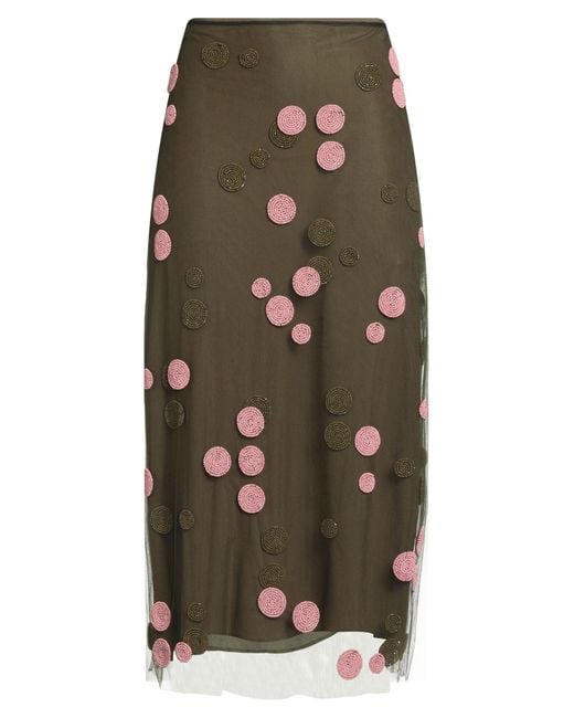 Fendi Women's Green Midi Skirt