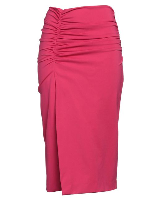 P.A.R.O.S.H. Pink P.A.R.O..H. Fuchsia Midi Skirt Polyamide, Elastane