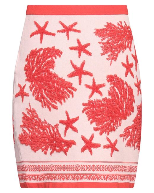 Versace Red Light Mini Skirt Cotton, Viscose, Polyester, Polyamide, Elastane