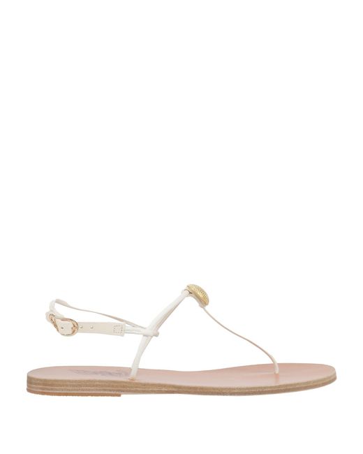 Ancient Greek Sandals White Thong Sandal