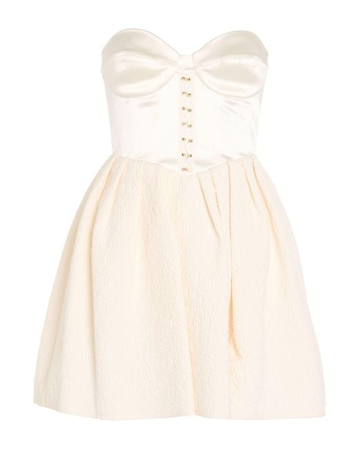 Elisabetta Franchi Natural Mini Dress Acetate, Polyamide, Elastane, Tencel, Acrylic