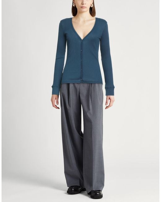Majestic Filatures Blue Cardigan Organic Cotton, Modal