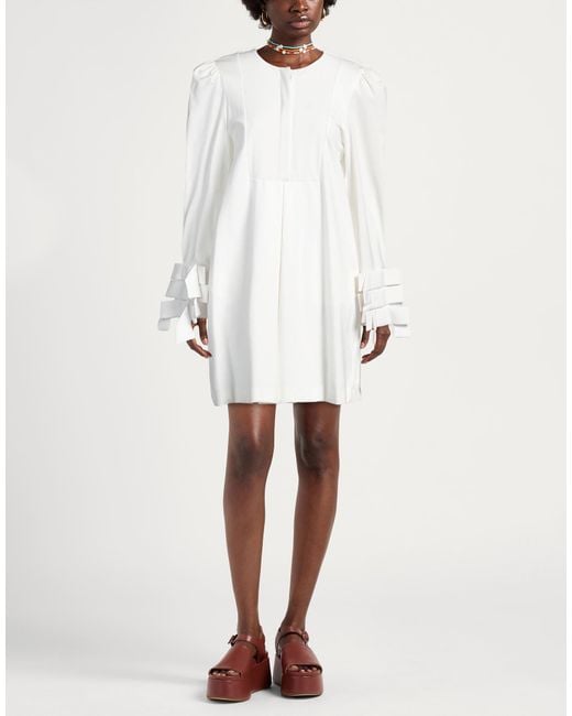 MEIMEIJ White Mini Dress Viscose, Polyamide, Elastane, Polyester