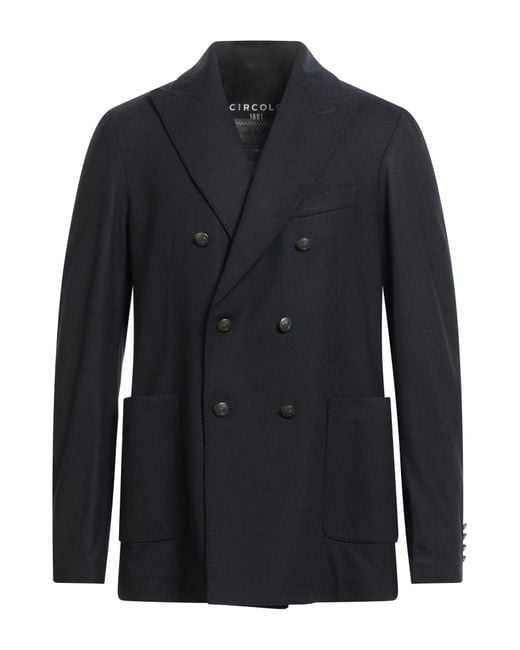 Circolo 1901 Blue Midnight Blazer Wool, Cashmere for men