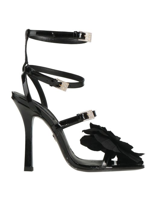 Blumarine Black Sandals Textile Fibers