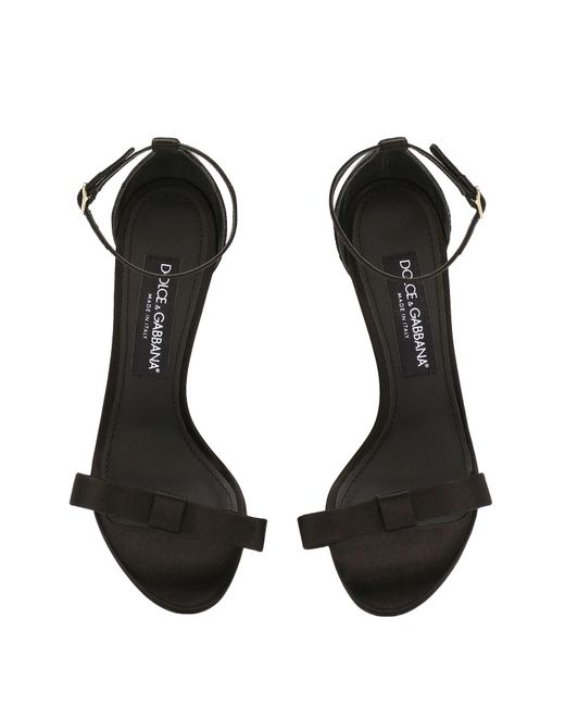 Dolce & Gabbana Black Sandalette Aus Satin