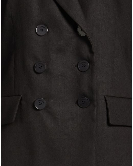 Sandro Black Blazer Linen, Cotton, Elastane