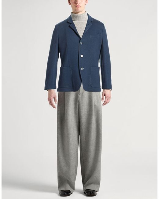 Fedeli Blue Blazer Cashmere, Lycra for men