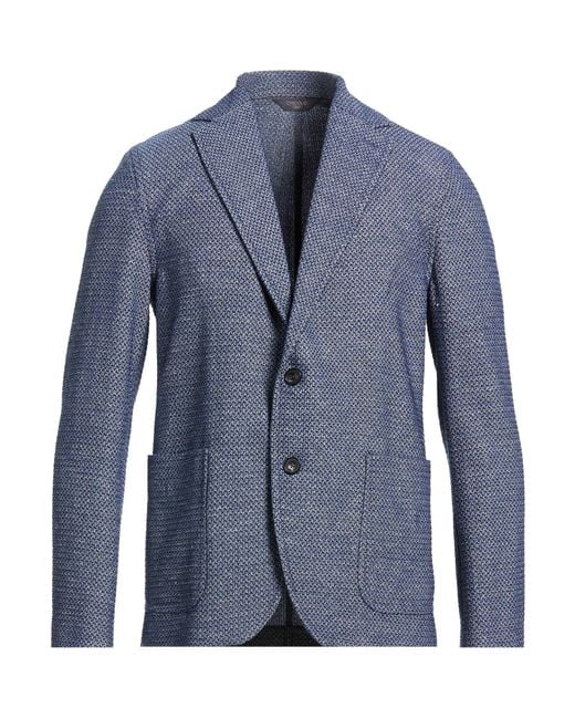 Circolo 1901 Blue Blazer Virgin Wool, Linen, Cotton, Polyamide, Elastane for men