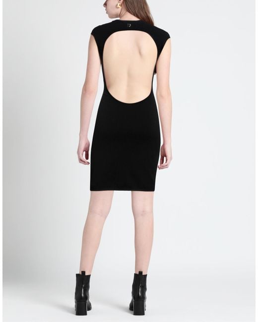 DSquared² Black Mini Dress Viscose, Polyester