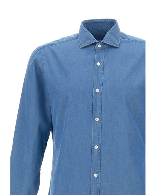 Chemise en jean Barba Napoli pour homme en coloris Blue