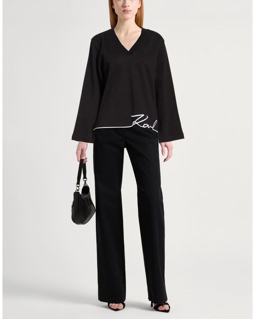 Karl Lagerfeld Black Sweatshirt Cotton, Polyester