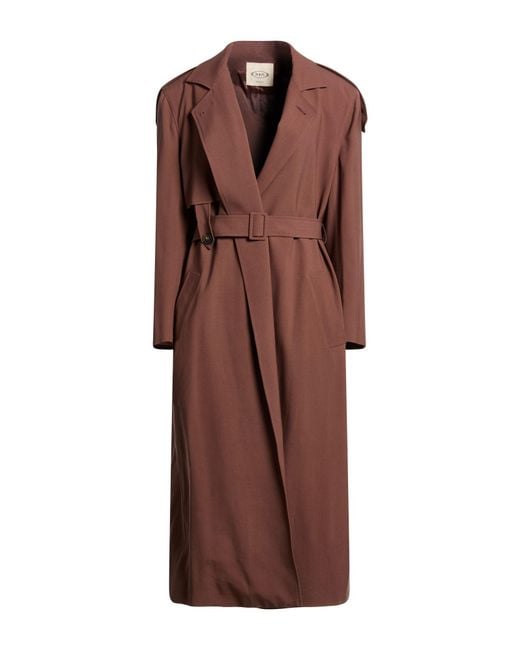 Tod's Brown Overcoat & Trench Coat Virgin Wool