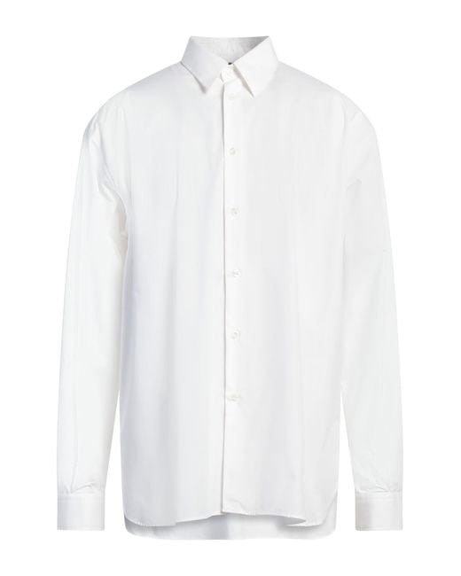 Gcds White Oversized Solid Cotton Shirt for men
