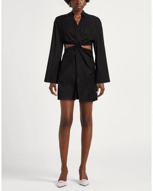 Twinset Black Mini Dress Cotton, Elastane
