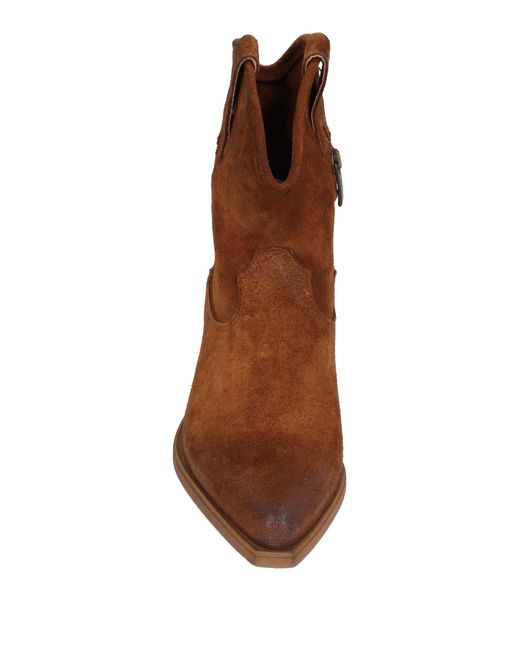 METISSE Brown Ankle Boots Leather
