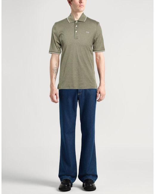 Paul & Shark Green Military Polo Shirt Cotton for men