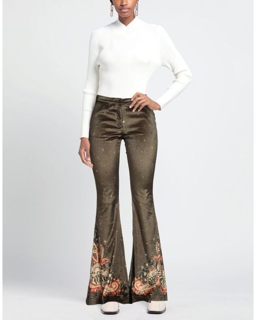 Black Coral Gray Pants Polyester