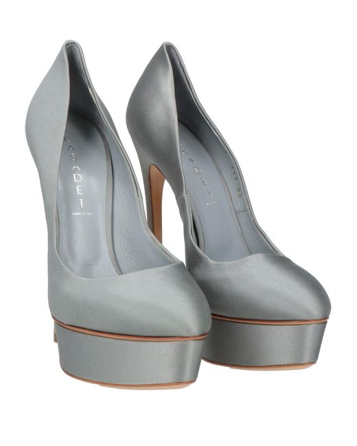 Casadei Gray Pumps Textile Fibers