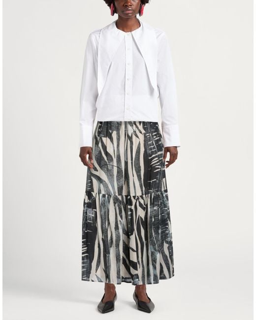 Kaos White Maxi Skirt Cotton