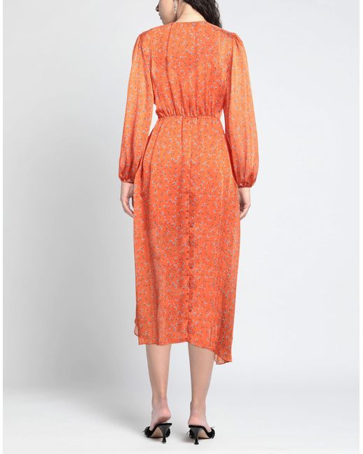 Maje Orange Midi-Kleid