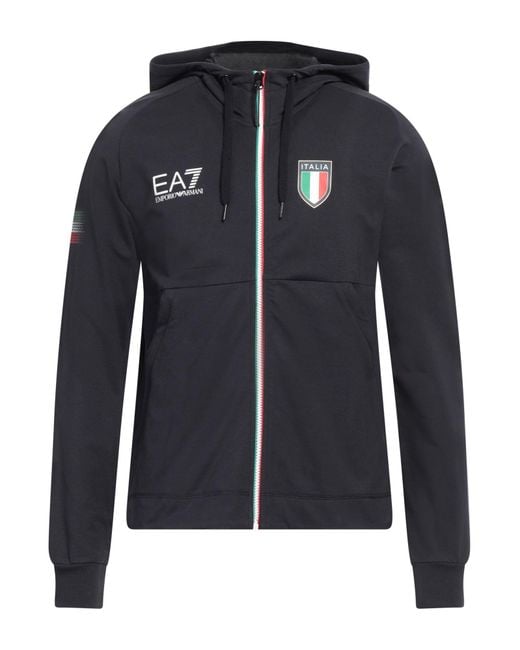 EA7 Blue Midnight Sweatshirt Cotton, Polyester, Elastane for men