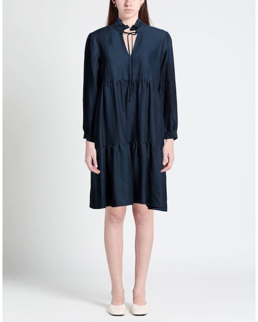 120% Lino Blue Midi Dress