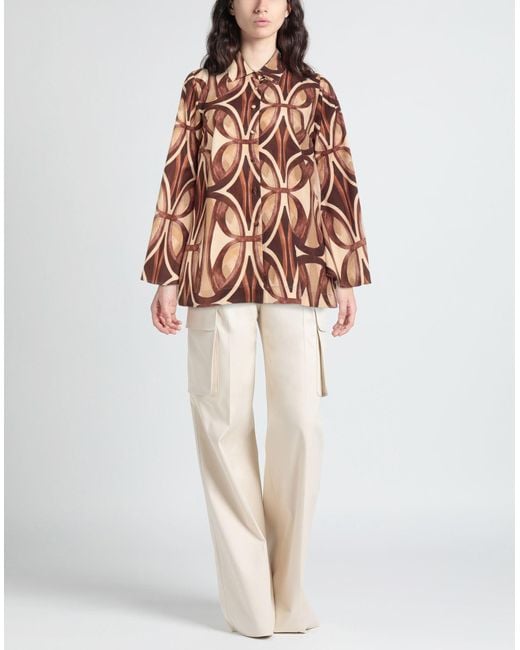 Compagnia Italiana Brown Shirt Viscose, Polyester