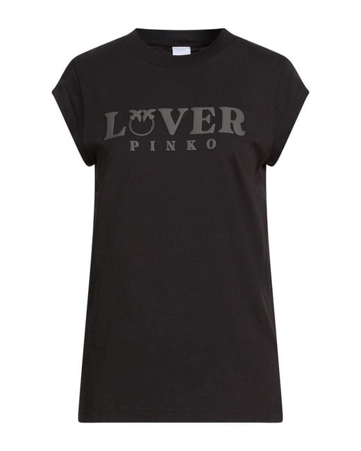 Pinko Black Denim T-Shirt Cotton