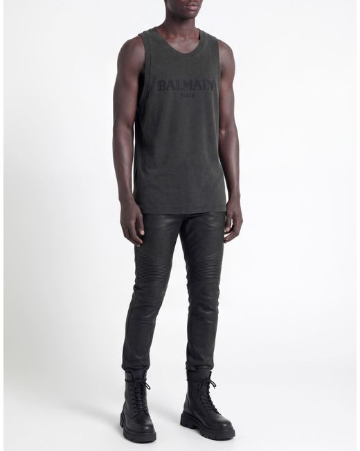 Balmain Black Tank Top for men