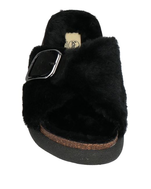 Scholl Black Sandals Textile Fibers, Leather