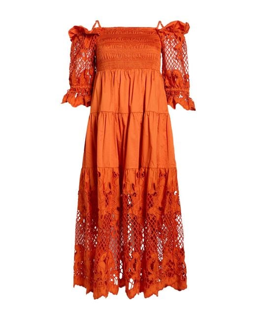 Self-Portrait Red Midi Dress