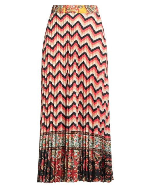 Pierre Louis Mascia Red Maxi Skirt Polyester