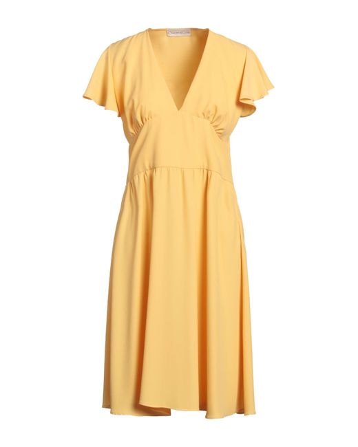 Cristina Gavioli Yellow Midi Dress