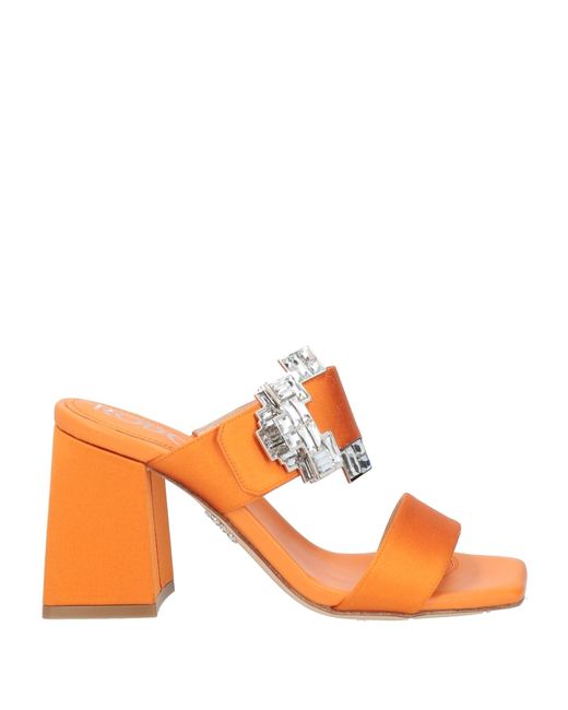 Rodo Orange Sandals Textile Fibers
