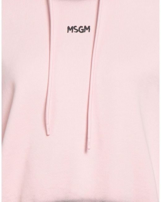 MSGM Pink Light Sweatshirt Cotton