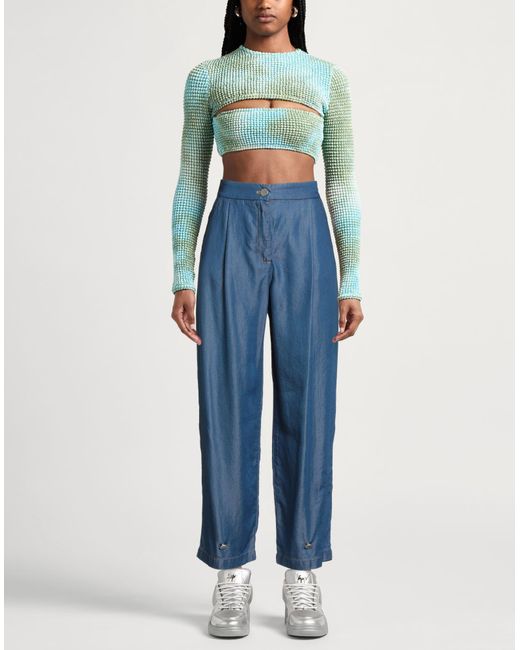 Gaelle Paris Blue Pants Lyocell