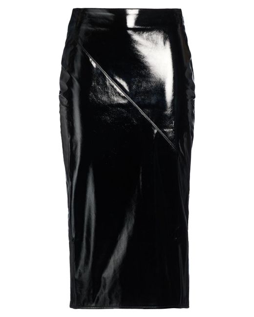 GAUGE81 Black Midi Skirt Polyurethane, Polyester