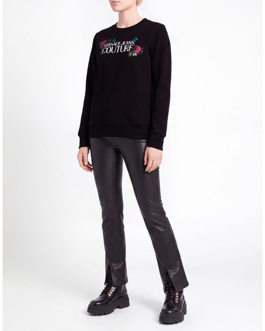 Versace Jeans Couture Black Sweatshirt Cotton, Elastane