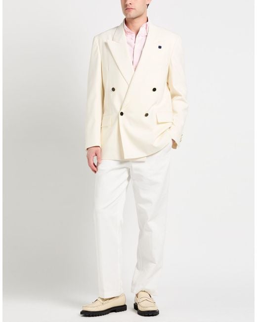 Lardini Natural Blazer Polyester, Wool, Elastane for men
