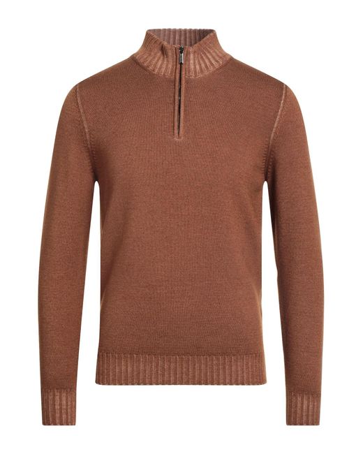Moorer Brown Camel Turtleneck Virgin Wool for men