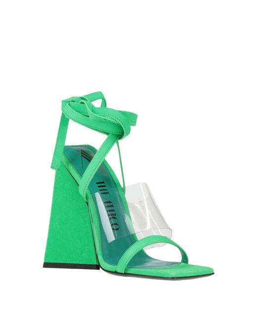 The Attico Green Sandals Leather