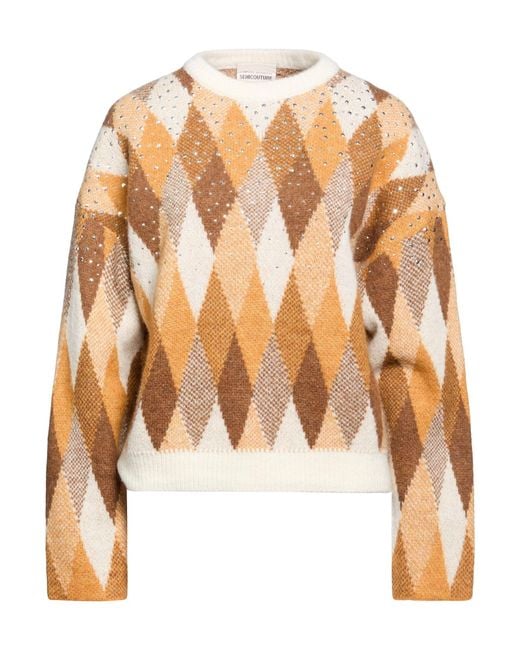 Semicouture White Sweater Alpaca Wool, Polyamide, Virgin Wool