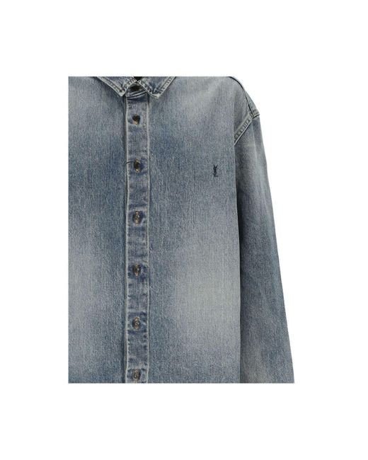 Camicia Jeans di Saint Laurent in Blue da Uomo